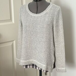 Sanctuary- Long Sleeve Sweater over Plaid Flannel